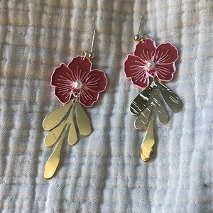 Poppy flower earrings